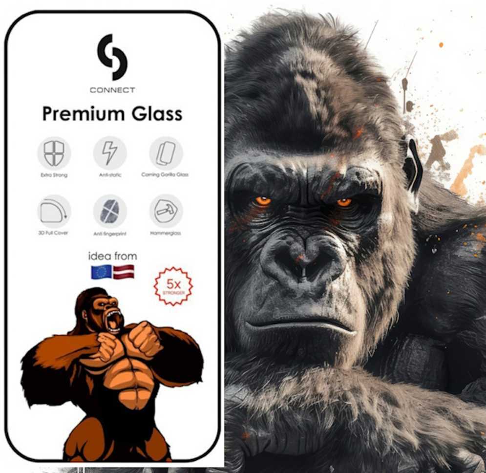 dbramante Connect Apsauginis stiklas Apple iPhone 15 Plus 3D Corning Gorilla Glass 5X strong Juodas [kod produktu: CONAPP15PFCG]