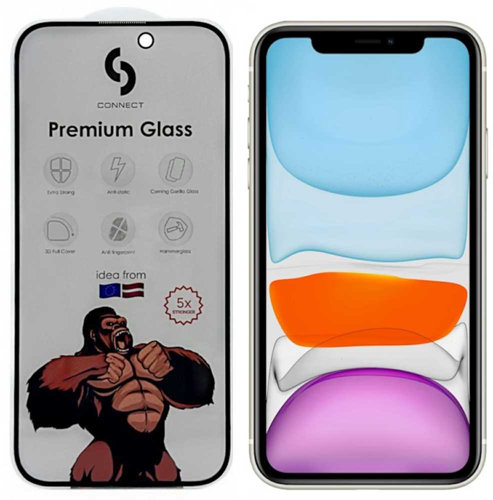 D Bramante Prijunkite Apple iPhone XR/11 Privacy 3D Corning Gorilla Glass 5X stiprumo Juodas