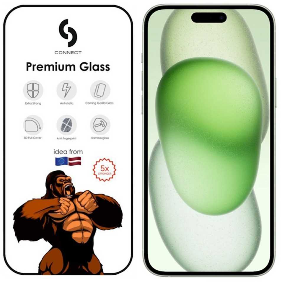 dbramante Connect Apsauginis stiklas Apple iPhone 15 Plus 3D Corning Gorilla Glass 5X strong Juodas [kod produktu: CONAPP15PFCG]