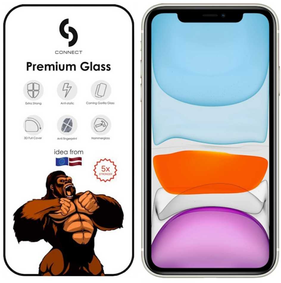 dbramante Apsauginis stiklas Connect Apple iPhone XR/11 3D Corning Gorilla Glass 5X stong Juodas (CONAPPXRFCG)