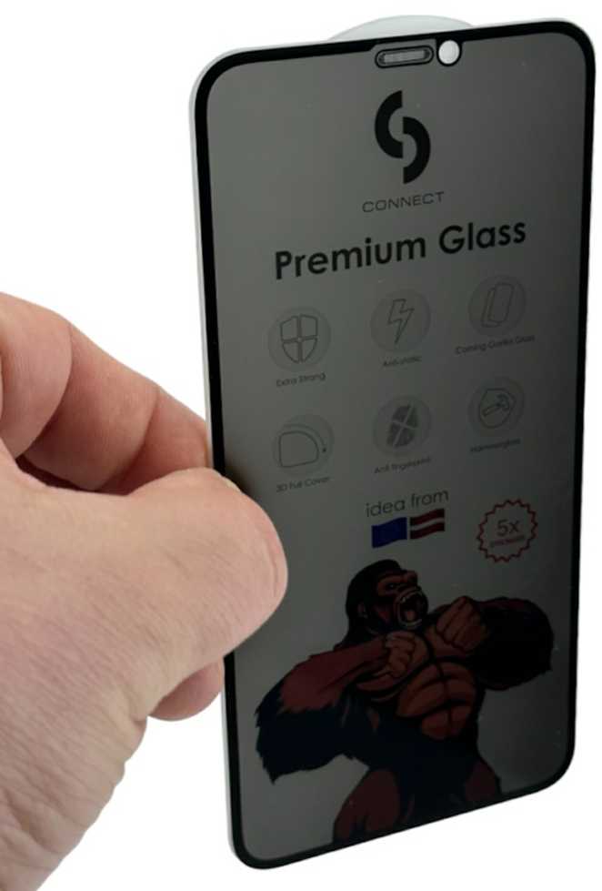 Connect Apple iPhone 14 / 13 / 13 Pro Privacy 3D Corning Gorilla Glass 5X stong Juodas