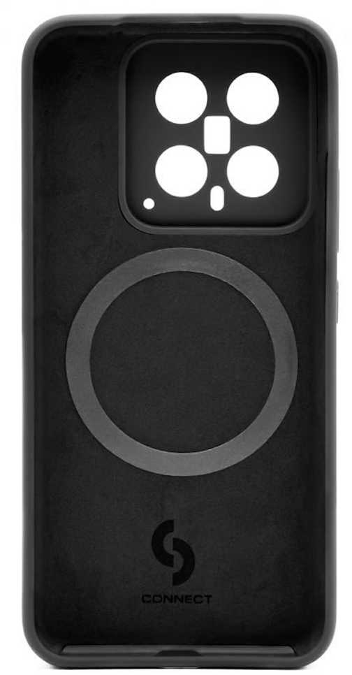 Connect Xiaomi 14 Premium Quality Magnetic Soft Touch Silikoninis dėklas Juodas