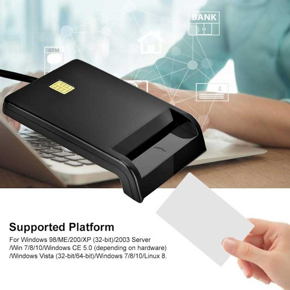 CP ID2 USB 2.0 ID kartes lasītājs 80cm vads 420 Kb/s (6.5x6cm) Melns