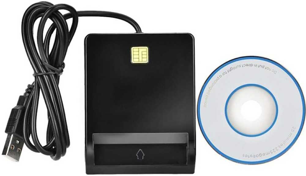 CP ID2 USB 2.0 ID kartes lasītājs 80cm vads 420 Kb/s (6.5x6cm) Melns