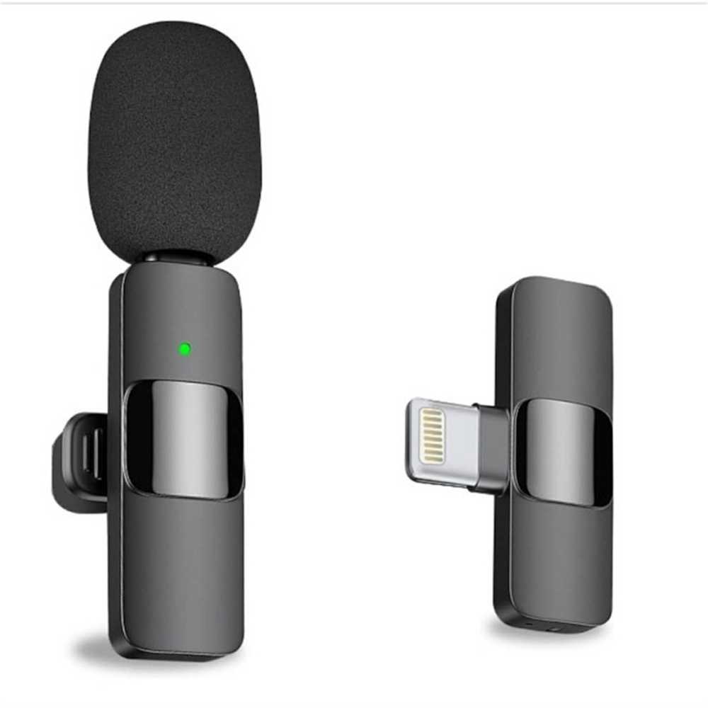 CP K9 Mini Lightning Bezvadu Telefona klipša dzidras skaņas mikrofons ar trokšnu izolāciju (5.7x1.5cm) Melns