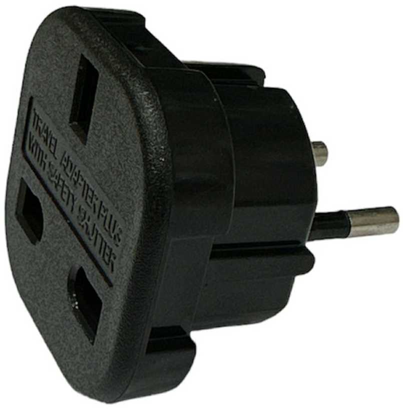 CP UK2 Strāvas ligzdas pāreja - no UK 3pin uz Euro Ligzdu - UK uz EU adapteris Melna (OEM)