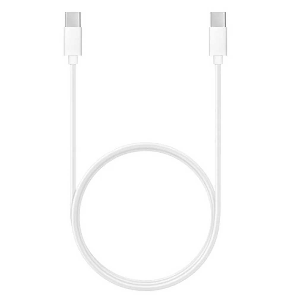 CP USB-C uz USB-C PD 60W 3A Super Ātras Uzlādes 1m Universāls Kabelis ar 8mm gariem konektoriem Balta