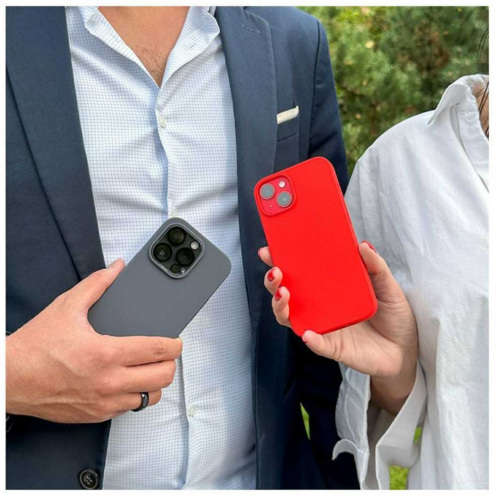 Dėklas Evelatus Premium Mīksta pieskāriena silikona aizmugures maks-apvalks priekš iPhone 15 Sarkana