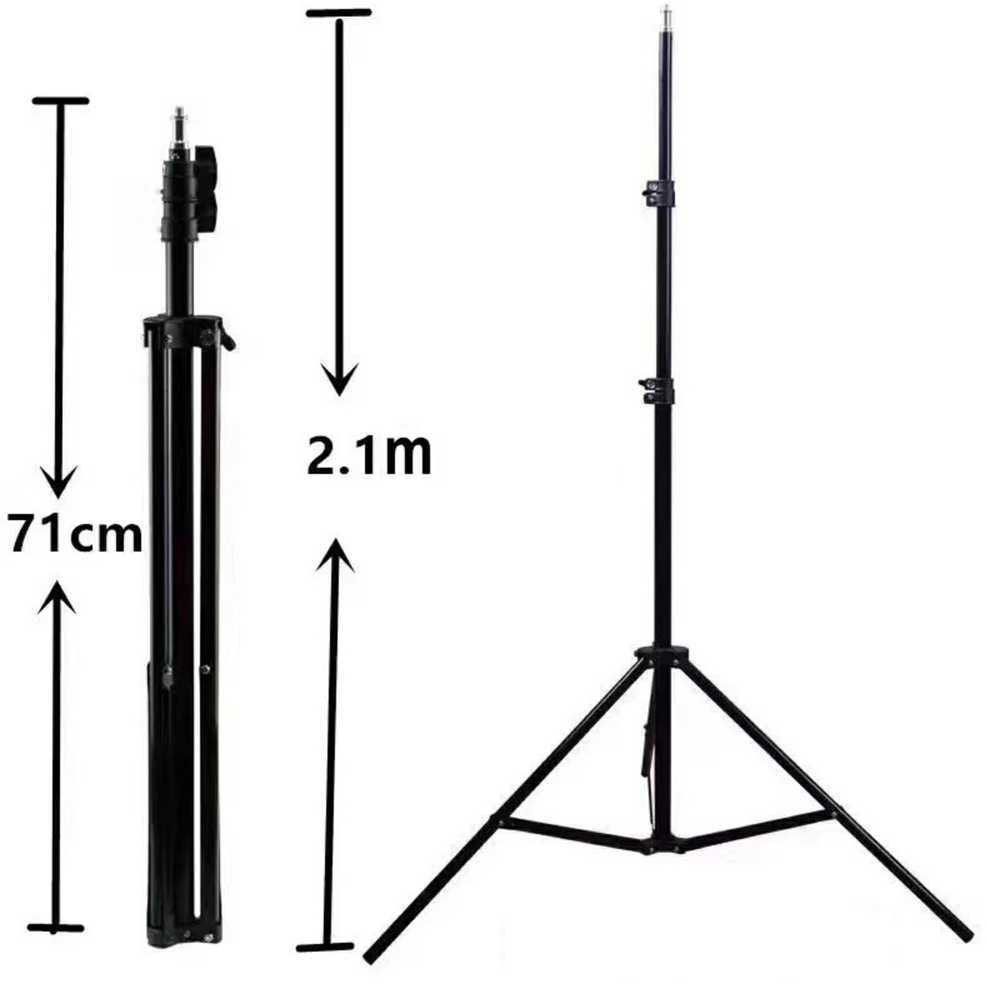Elight 21M Premium Stabils Metāla Izveklams Statīvs 2.1m max 1/4 skrūves Led Gredzena / Kameras fix Melns