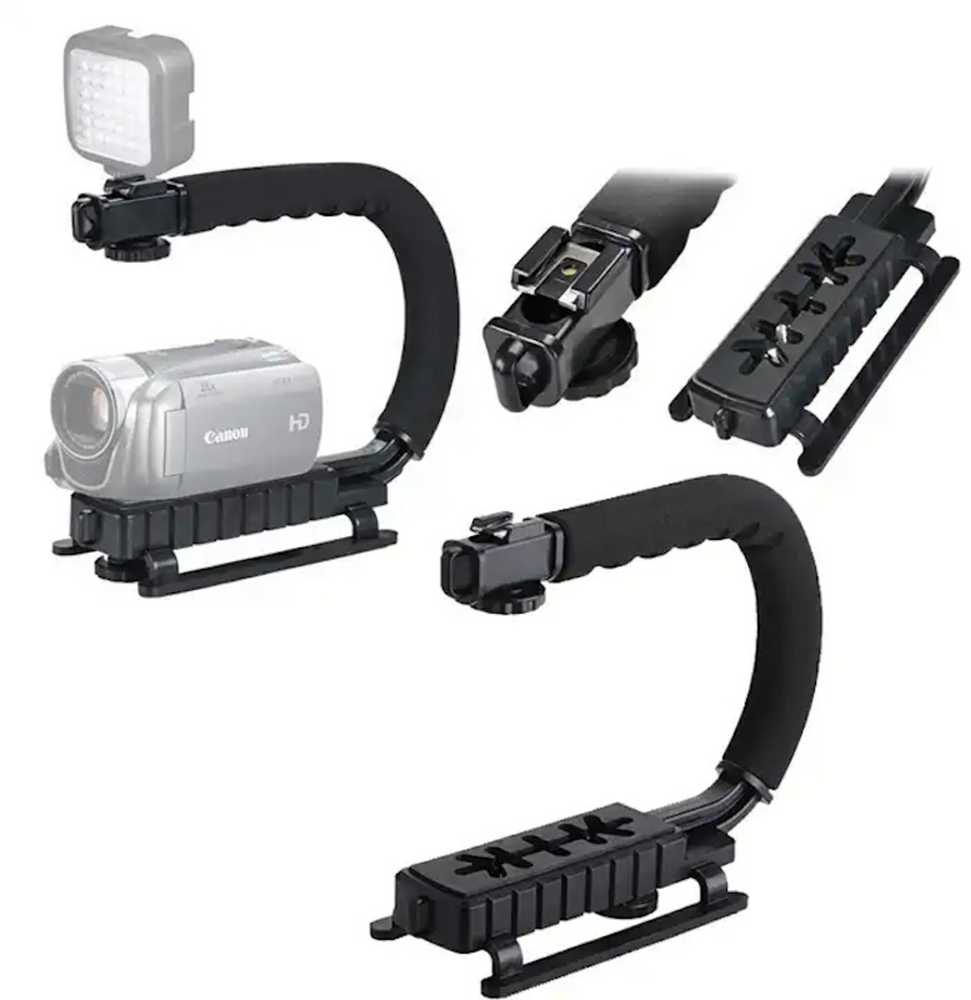 „Elight 4U“ nešiojamas stabilizatorius telefonui ir sportui / DLSR kamerai su 1/4 fiksacija, LED apšvietimu / mikrofonu