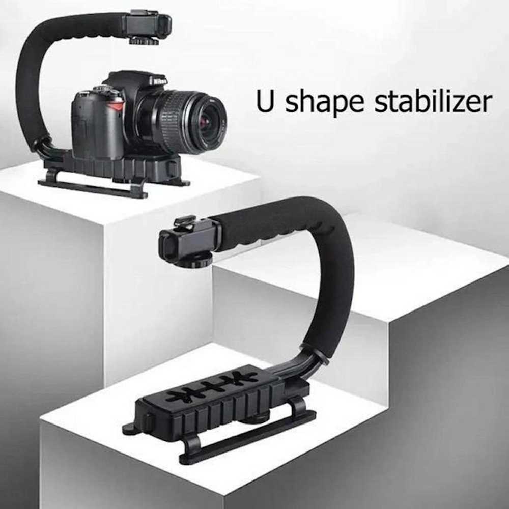 „Elight 4U“ nešiojamas stabilizatorius telefonui ir sportui / DLSR kamerai su 1/4 fiksacija, LED apšvietimu / mikrofonu