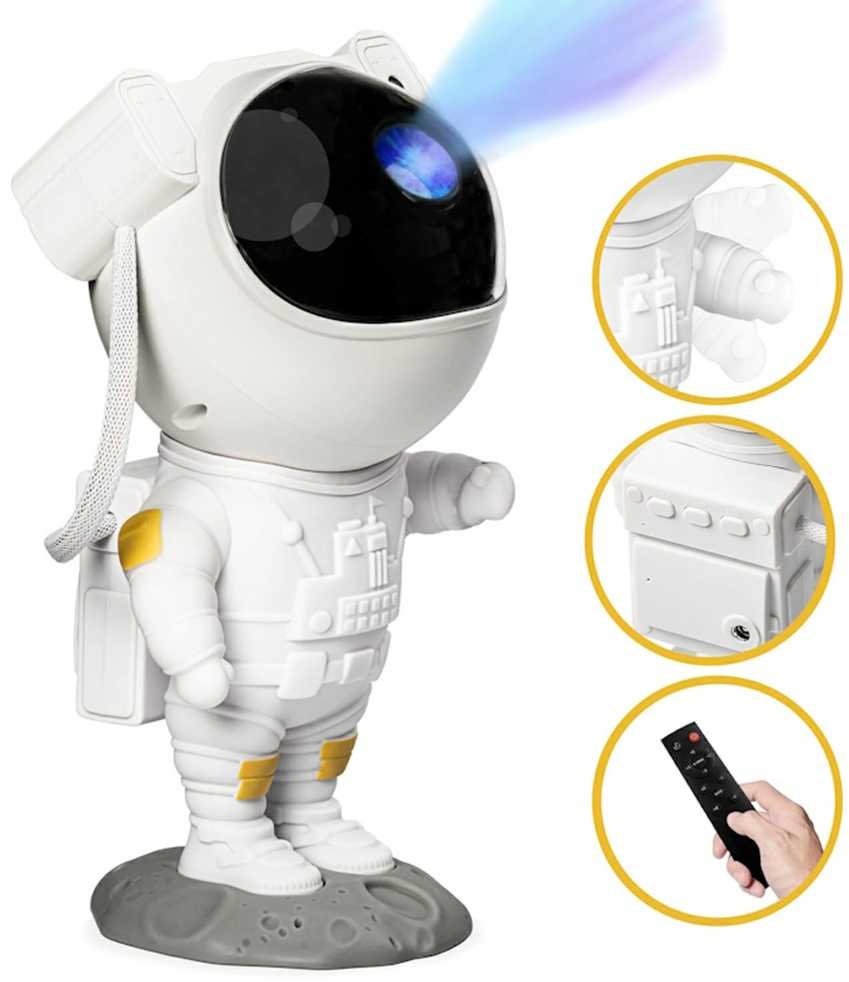Elight A1 Astronauts 360° rotējošas galvas zvaigžņu debesu un miglāju projektors ar tālvadību, balts