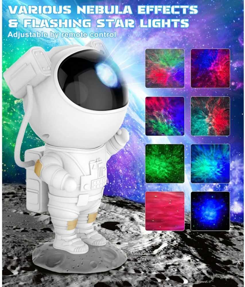 Elight A1 Astronauts 360° rotējošas galvas zvaigžņu debesu un miglāju projektors ar tālvadību, balts