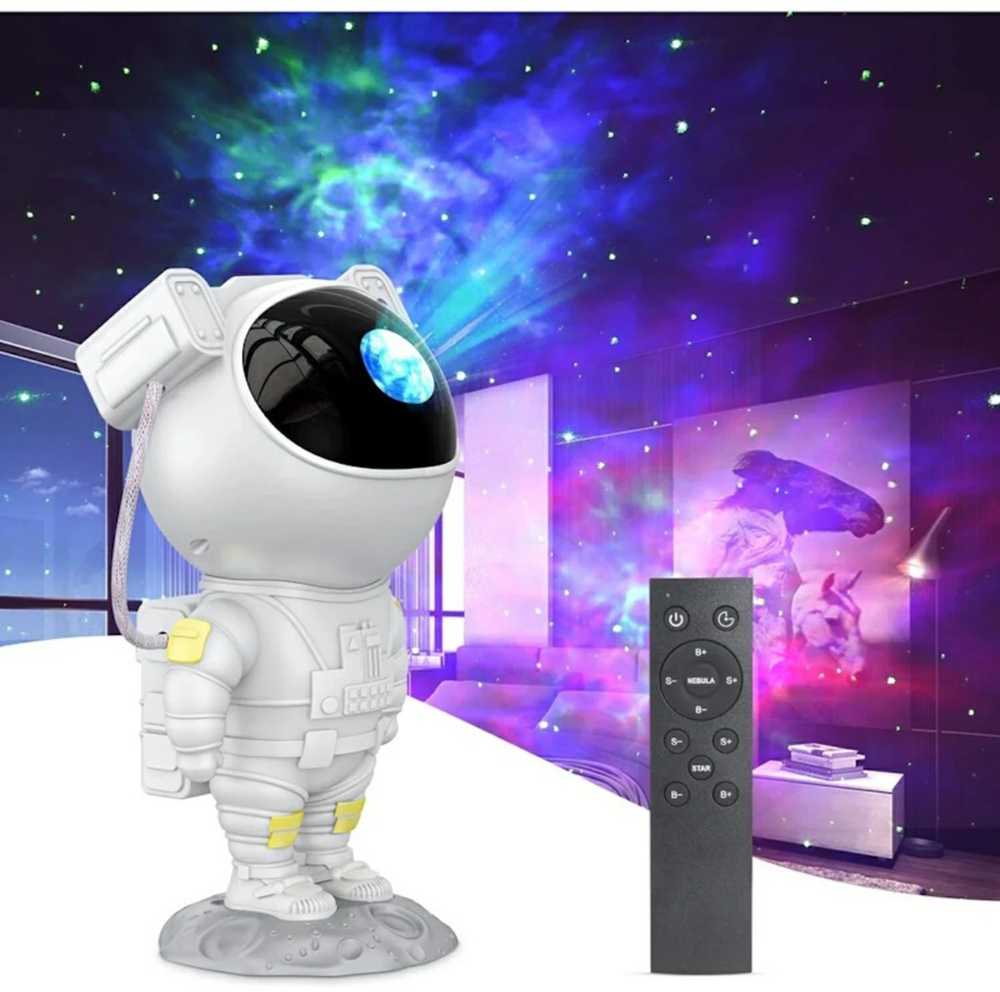 Elight A1 Astronauts 360° rotējošas galvas zvaigžņu debesu un miglāju projektors ar tālvadību, balts