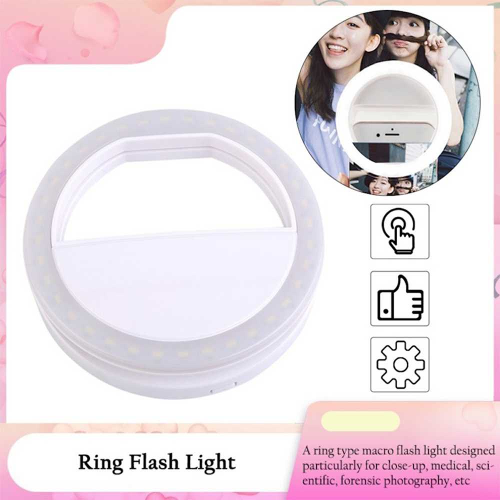 Elight CL1 Poratīvs Ceļojumu Telefona Klipša fiksācijas Led gaismas gredzens perfektam selfie ar batereju Melns
