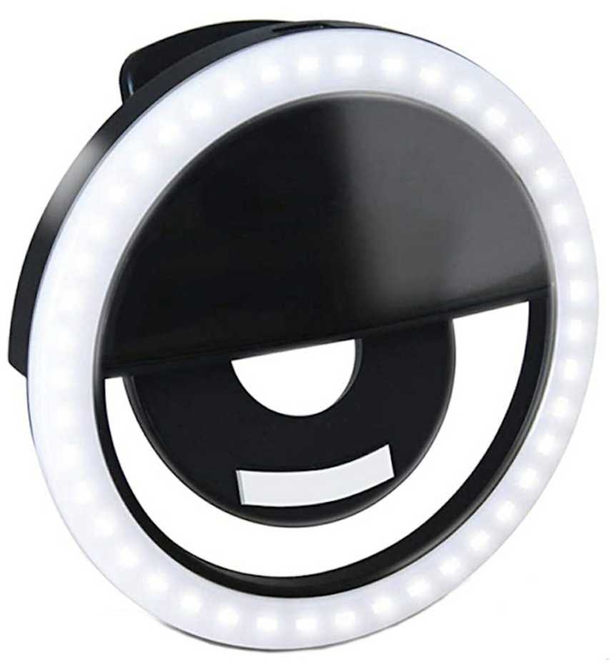 Elight CL1 Poratīvs Ceļojumu Telefona Klipša fiksācijas Led gaismas gredzens perfektam selfie ar batereju Melns