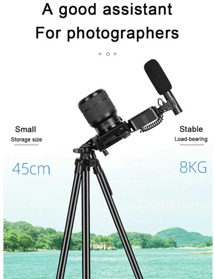 Elight M5 Vlog Telefona Fix Video & Foto komplekts ar Led gaismu / Mikrofonu / Statīvu 1.3m / pulti