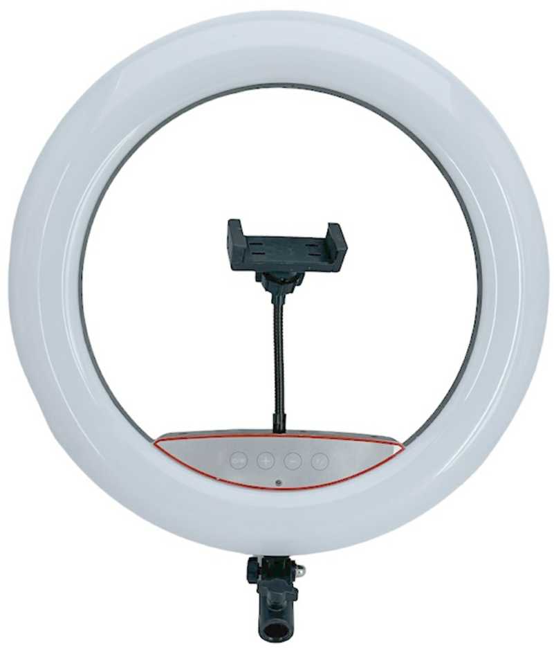 Elight SR14 36cm LED apgaismojuma gredzens ar viedtālruņa turētāju + 220V adapteri + Pults Melna