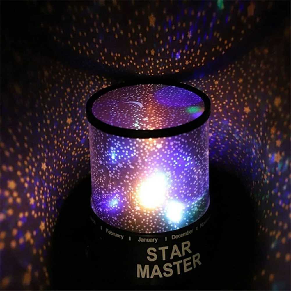 Elight STM Star Master Divu režīmu Zvaigžņu debesu projektors ar 4x AA / USB Vada strāvu Melna