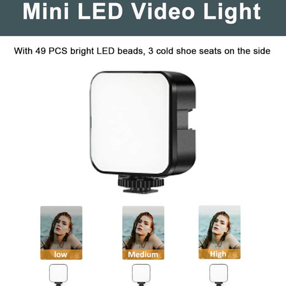 Elight Y9 Vlog Telefona Fiksācijas Video & Foto komplekts ar Led gaismu / Mikrofonu / Statīvu Melna