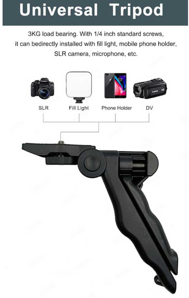 Elight Y9 Vlog Telefona Fiksācijas Video & Foto komplekts ar Led gaismu / Mikrofonu / Statīvu Melna