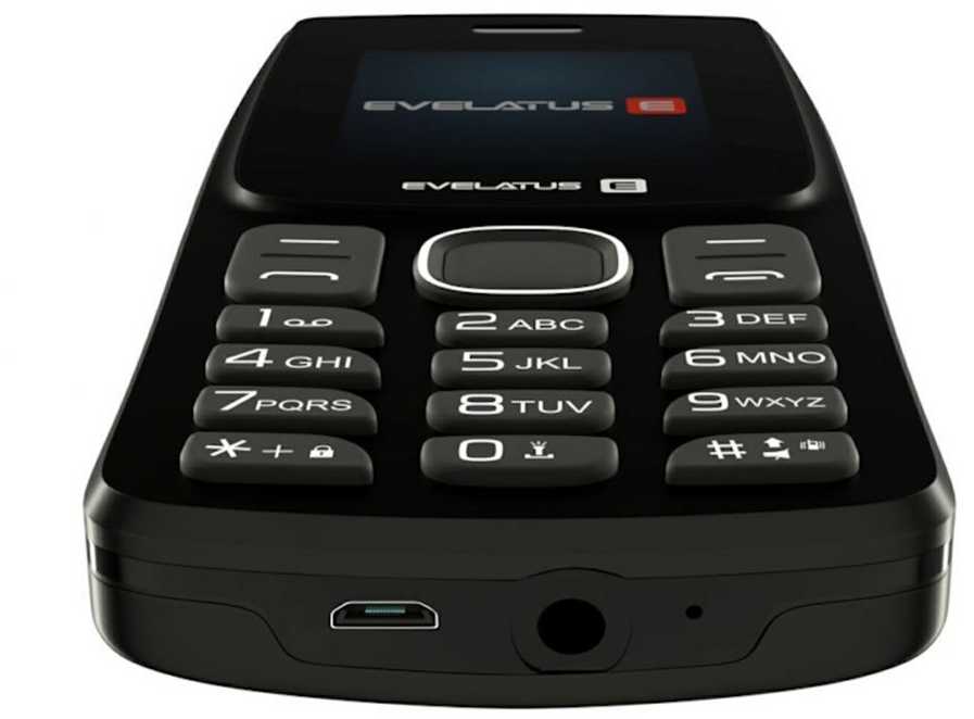 Evelatus Easy Pogu Telefons ar divām SIM kartēm Radio Lukturīti Kameru un ietilpīgu akumulātoru Melns