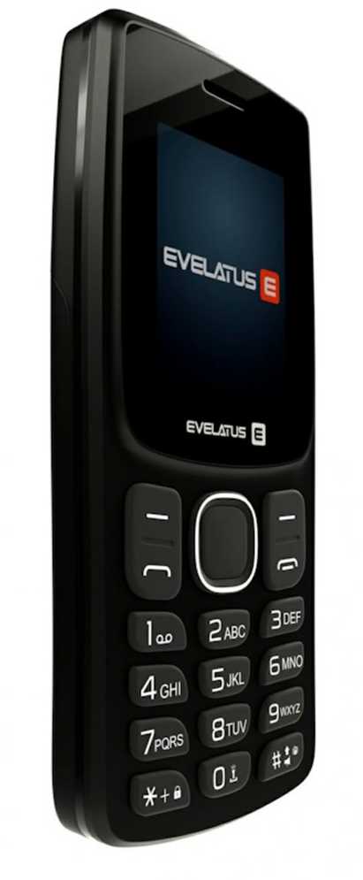Evelatus Easy Pogu Telefons ar divām SIM kartēm Radio Lukturīti Kameru un ietilpīgu akumulātoru Melns