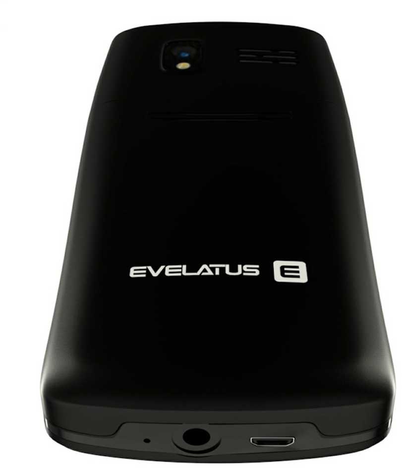 Evelatus Easy Pogu Telefons ar divām SIM kartēm Radio Lukturīti Kameru un ietilpīgu akumulātoru Melns