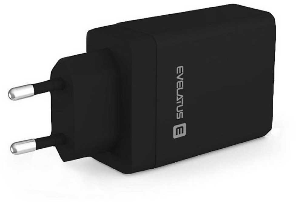 Evelatus ETC06 Premium Tīkla Adaptīvs Lādētājs EU 3 Portu 32W USB-C / USB-A2 ETC06 Melna