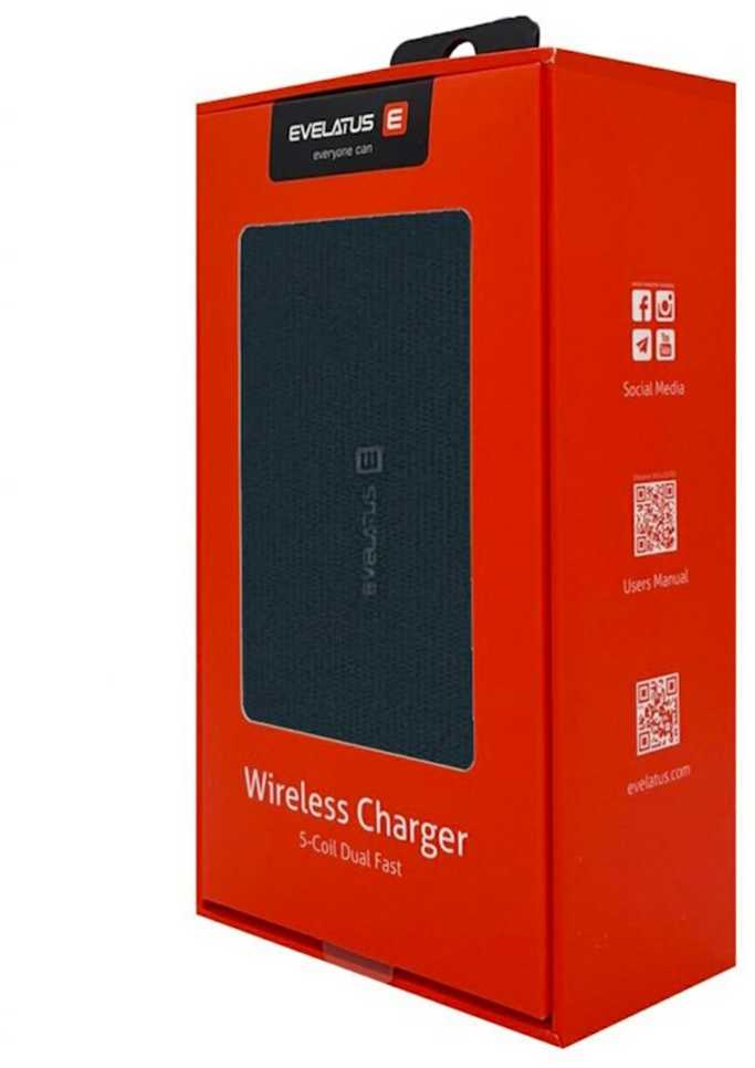 Evelatus EWD01 15W Bezvadu lādētājs ar izveklamu Klipša Statīvu priekš Telefona USB-C Melns