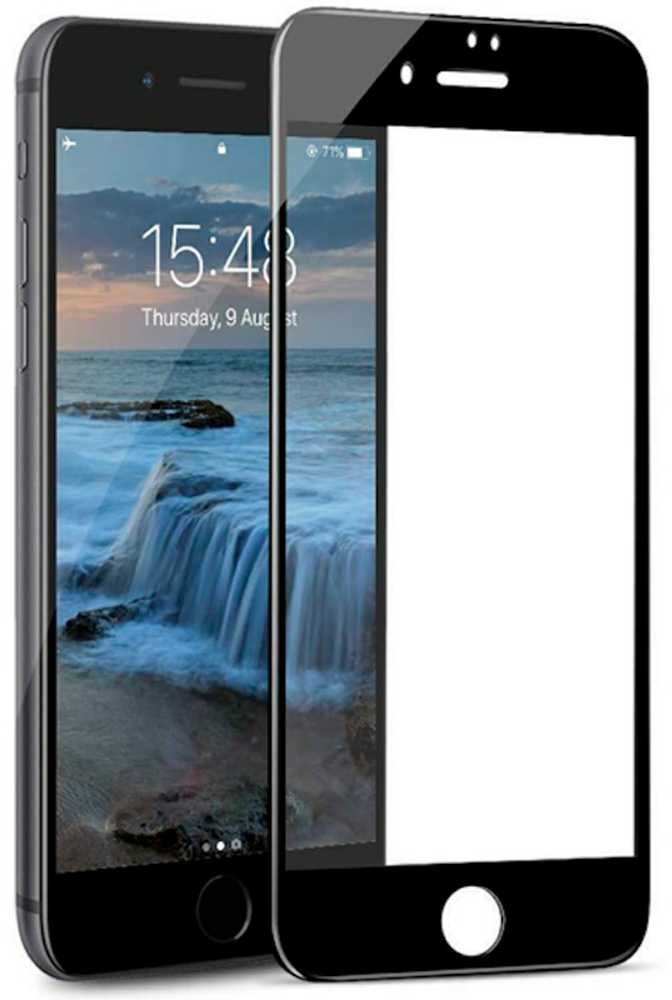 Evelatus Apple iPhone 7/8/SE2020/SE2022 2.5D pilnai apsauginis stikliukas su antistatiniu stikliuku Japoniškas klijavimas Juodas