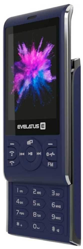 Evelatus Myriad Pogu Telefons Slaiders ar Divām Sim kartēm Radio Mp3 Kameru Pusnakts Zils