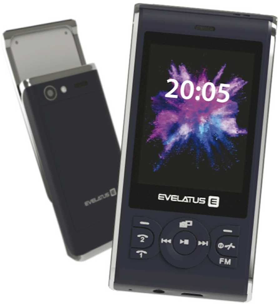 Evelatus Myriad Pogu Telefons Slaiders ar Divām Sim kartēm Radio Mp3 Kameru Grafīta Melns