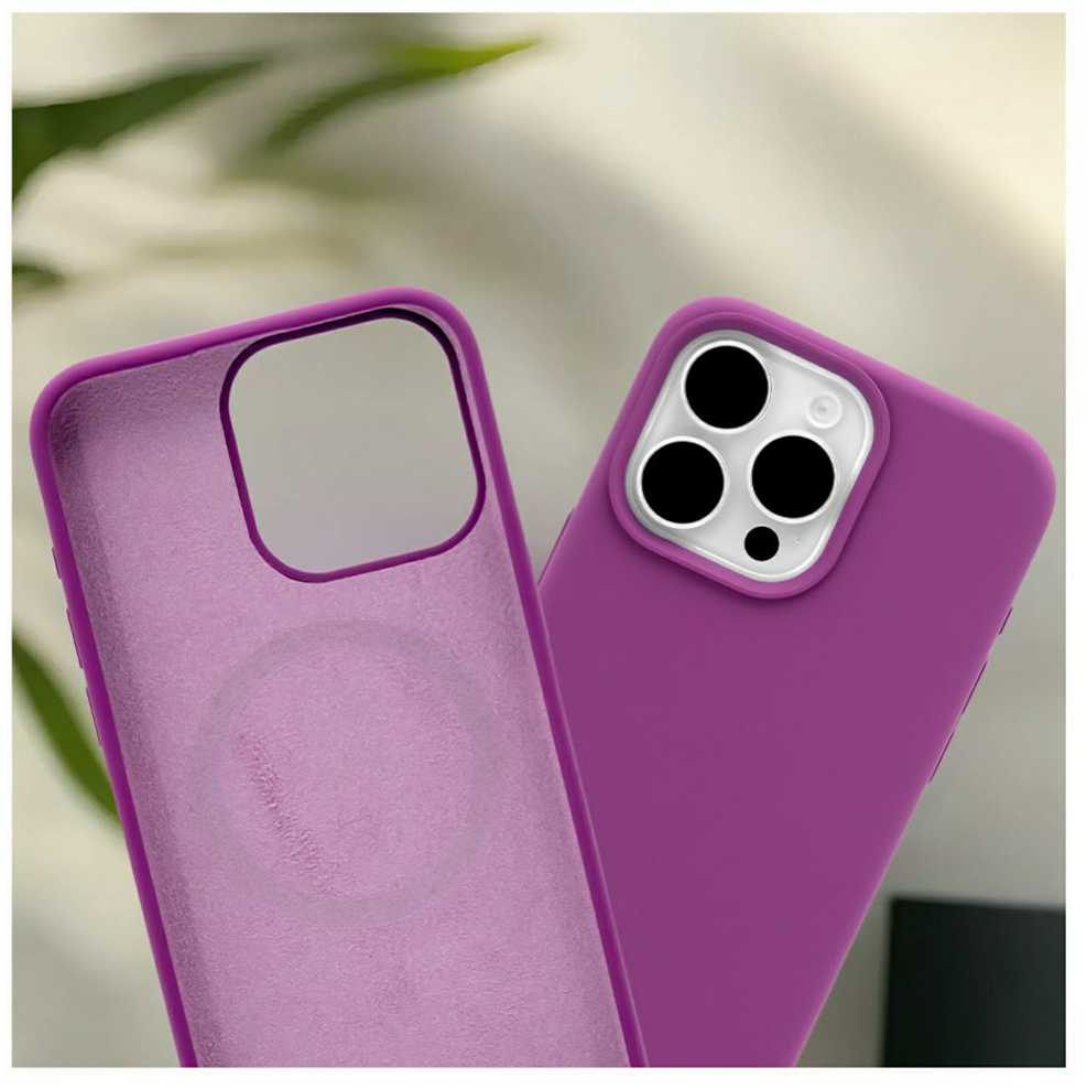 Evelatus Apple iPhone 15 Pro Premium Magsafe Soft Touch Silikoninis dėklas Deep Violetinė