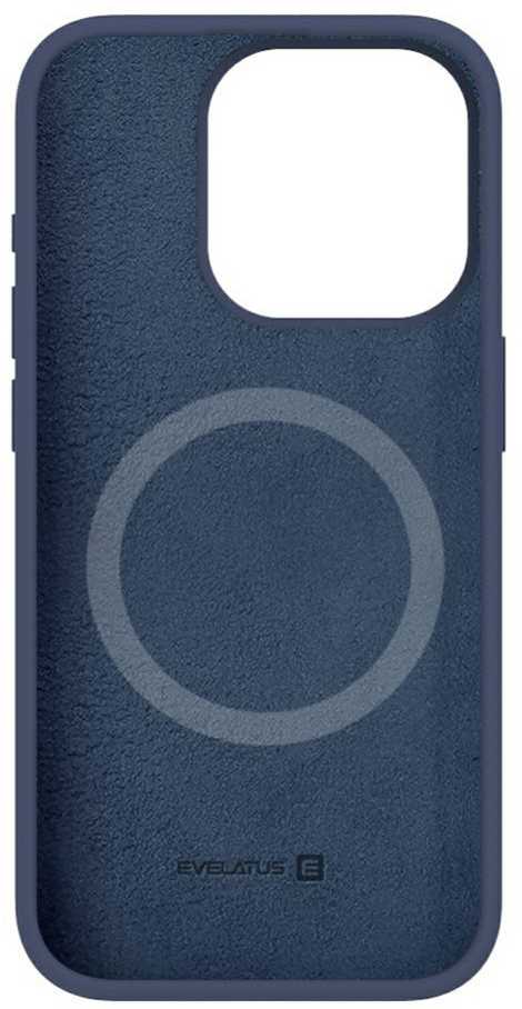 Evelatus Apple iPhone 15 Pro Max Premium Magsafe Soft Touch Silikoninis dėklas Midnight Mėlyna