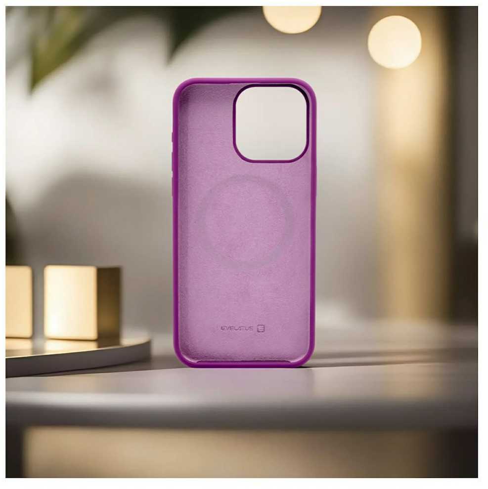 Evelatus Apple iPhone 15 Pro Premium Magsafe Soft Touch Silikoninis dėklas Deep Violetinė