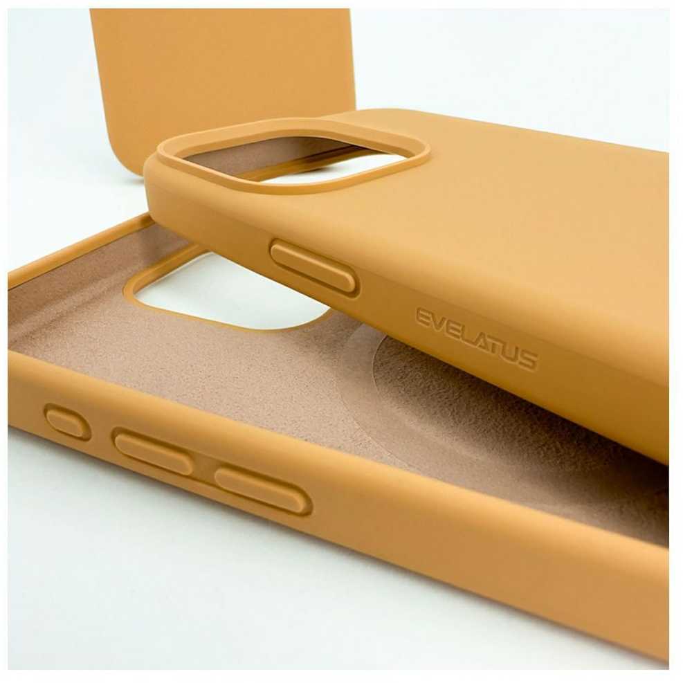 Evelatus Apple iPhone 15 Pro Premium Magsafe Soft Touch Silikoninis dėklas Gold