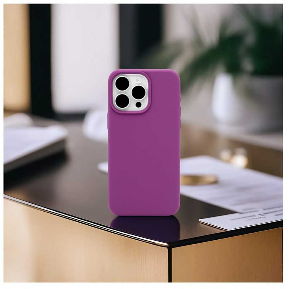 Evelatus Apple iPhone 15 Pro Max Premium Magsafe Soft Touch Silikoninis dėklas Deep Violetinė