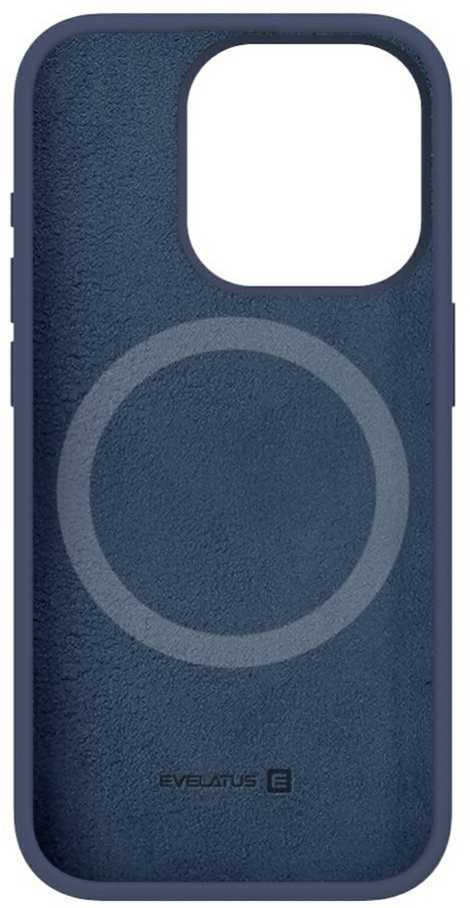 Evelatus Apple iPhone 15 Pro Premium Magsafe Soft Touch Silikoninis dėklas Midnight Mėlyna