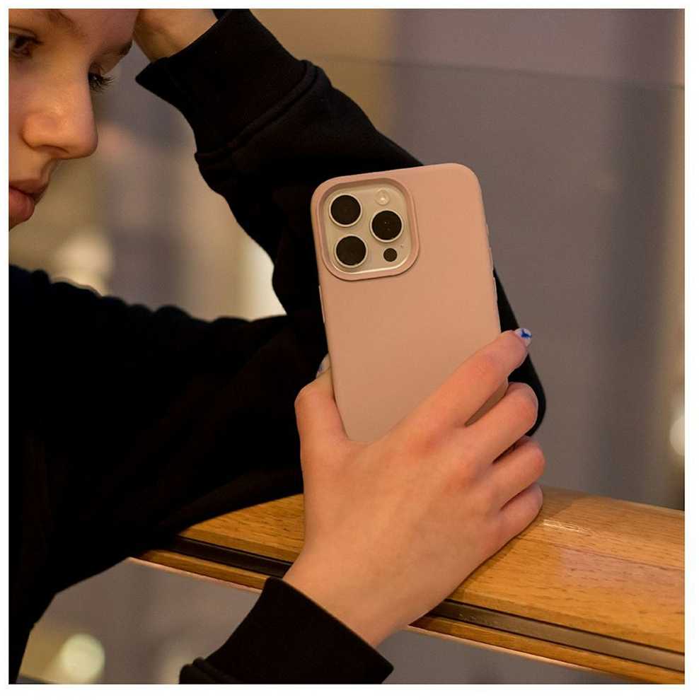 Evelatus Apple iPhone 15 Pro Premium Magsafe Soft Touch Silikoninis dėklas Rožinė Sand