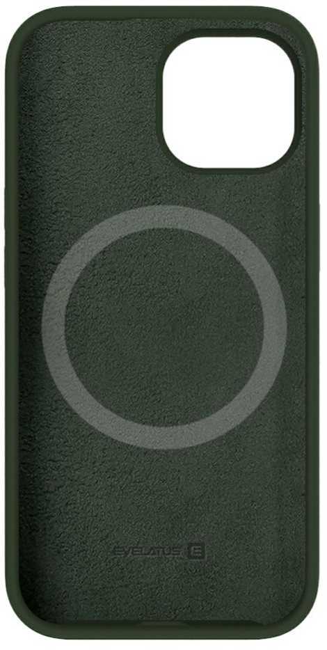 Evelatus Apple iPhone 15 Premium Magsafe Soft Touch Silikoninis dėklas Dark Olive