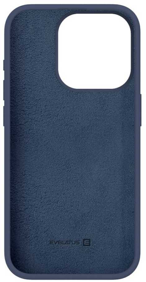 Dėklas Evelatus Premium Mīksta pieskāriena silikona aizmugures maks-apvalks priekš iPhone 15 Pro Max Pusnakts zila
