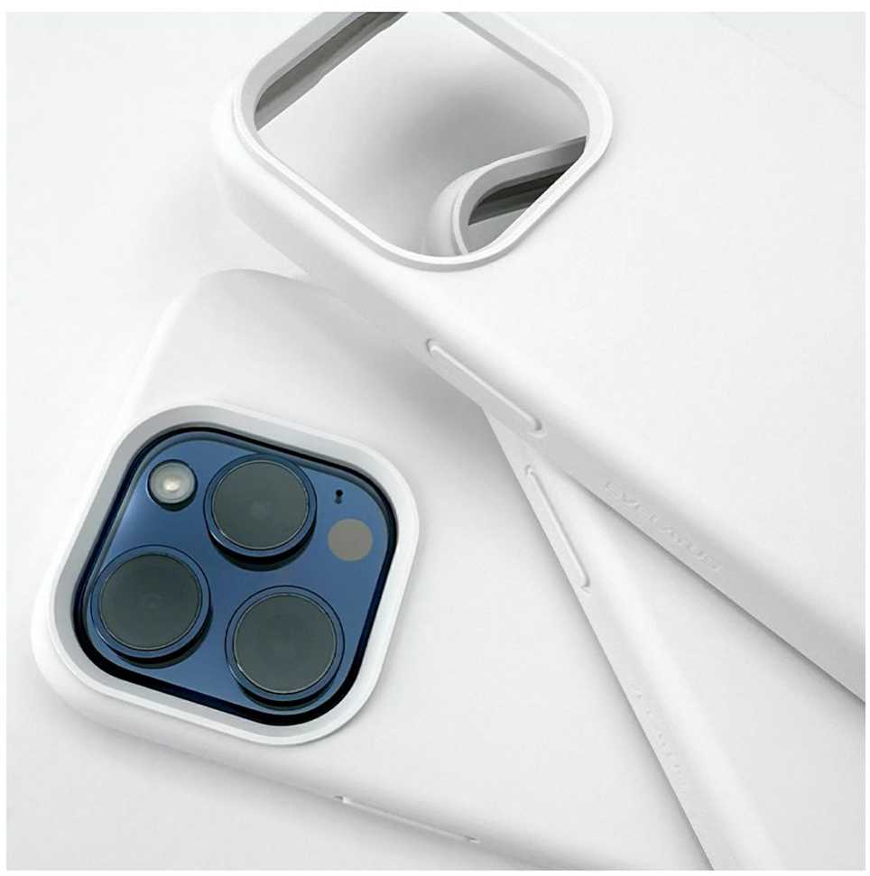 Dėklas Evelatus Premium Mīksta pieskāriena silikona aizmugures maks-apvalks priekš iPhone 15 Pro Balta