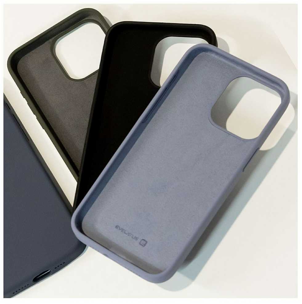 Dėklas Evelatus Premium Mīksta pieskāriena silikona aizmugures maks-apvalks priekš iPhone 15 Plus Melna