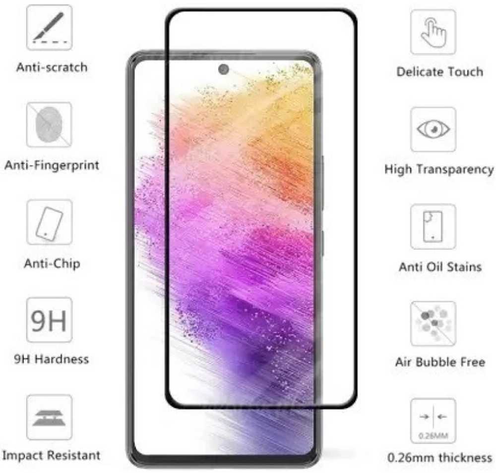 Evelatus Pilna pārklājuma 2.5D Stikls priekš Samung Galaxy A73 5G (A225F) Anti-Statisks/ Japāņu līme