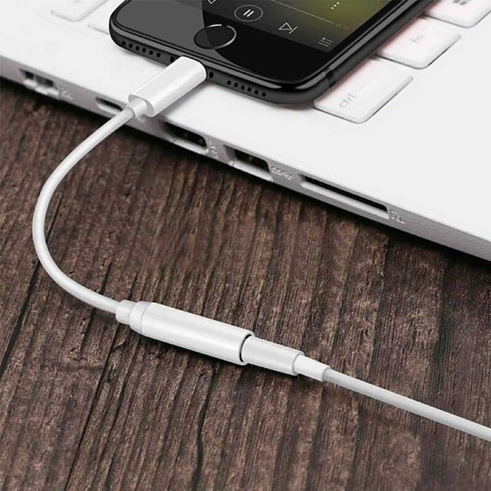 iLike AX5 Turīgs TPE audio vads adapteris no Lightning vīrišķis uz 3.5mm spraudnis balts DAC versija (OEM)
