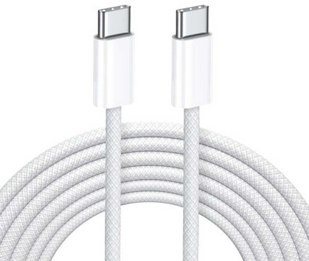 iLike CP CBL5 Pītas virves 65W PD USB-C uz USB-C Datu un uzlādes 1m Vads Balts (OEM)