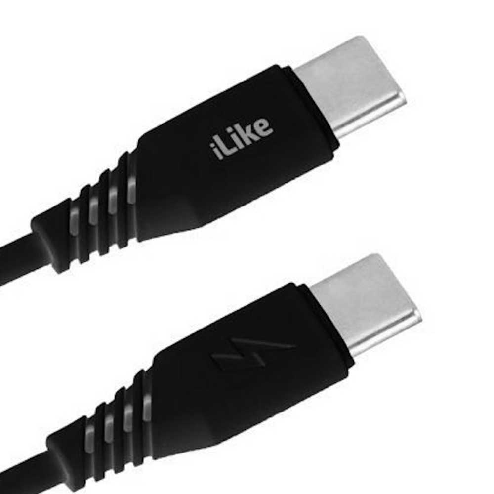 iLike CTT01 Izturīgs TPE USB-C uz USB-C (Type-C) Ātra 3.1A Datu un Lādētāja Vads 1m Melns