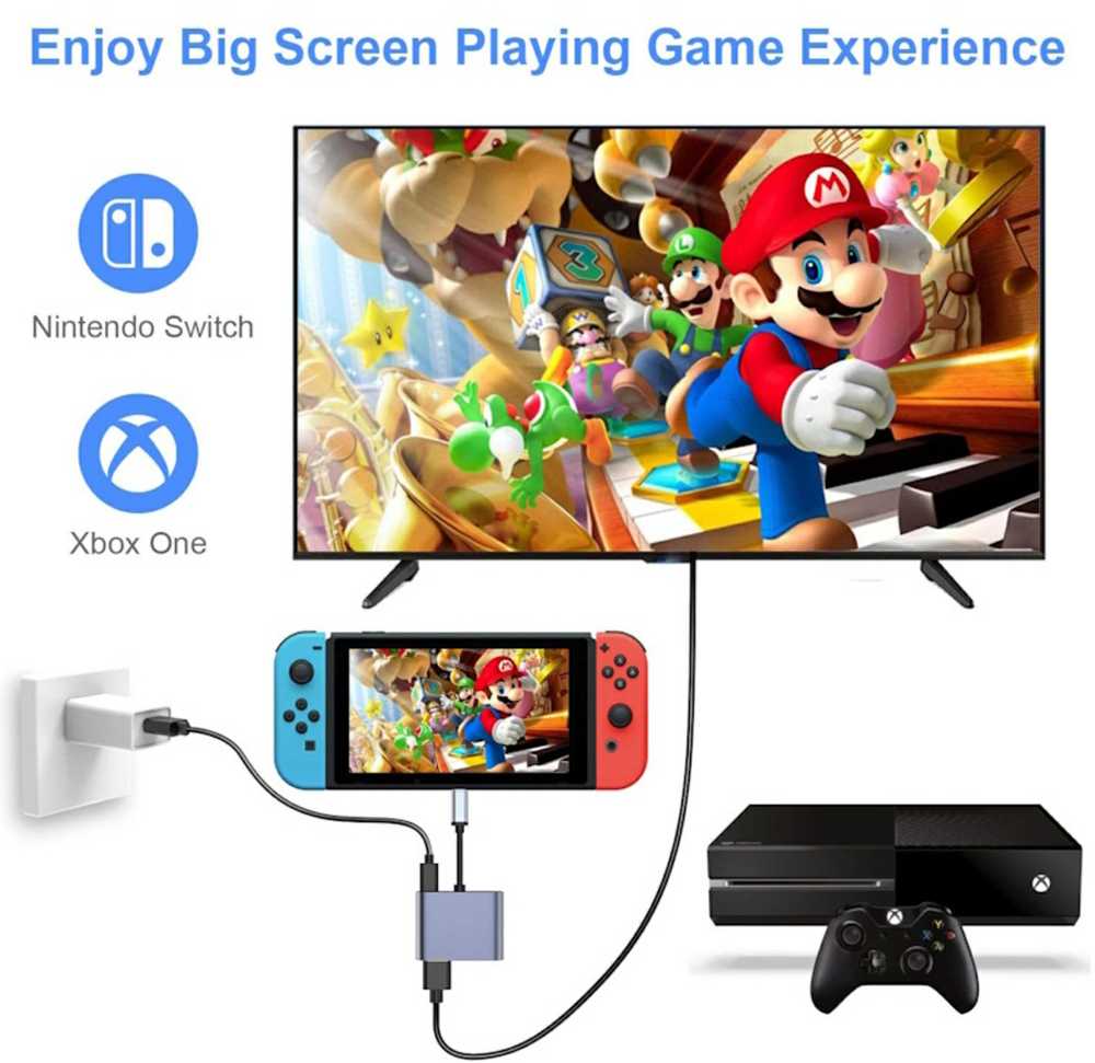 iLike HD5 4in1 Konverteris USB-C uz Hdmi 4K 30Hz / VGA monitors / USB 3.0 / USB-C PD 100W