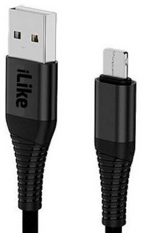 iLike ICM01 Izturīgs TPE USB uz Micro USB Universālais Lādētāja Kabelis 1m Melns